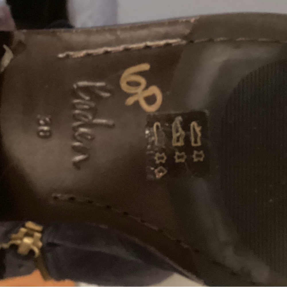 Boden Navy Suede Ankle Boots with Gold Buckles - Picture 8 of 9